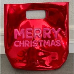Bath and Body Works Metallic Shiny "Merry Christmas" Bag/Purse